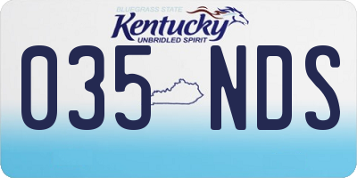 KY license plate 035NDS