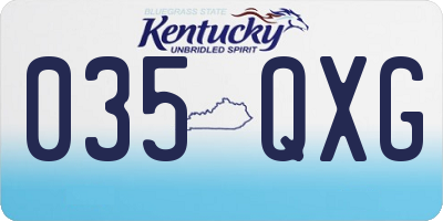 KY license plate 035QXG
