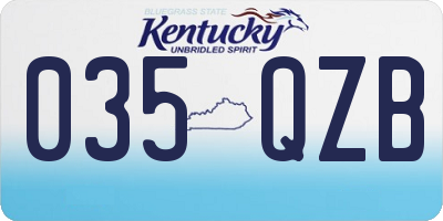 KY license plate 035QZB