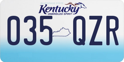 KY license plate 035QZR