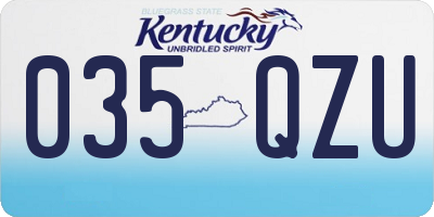 KY license plate 035QZU