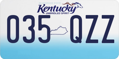 KY license plate 035QZZ