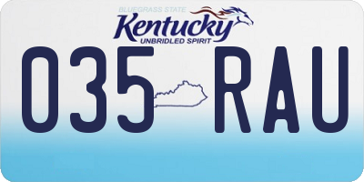 KY license plate 035RAU