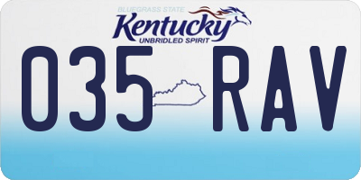 KY license plate 035RAV