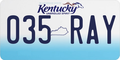 KY license plate 035RAY