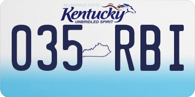 KY license plate 035RBI