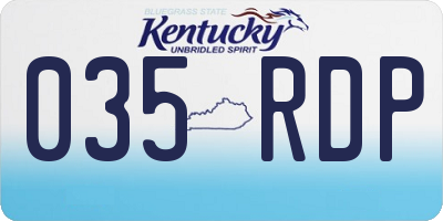 KY license plate 035RDP