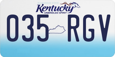 KY license plate 035RGV