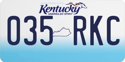 KY license plate 035RKC