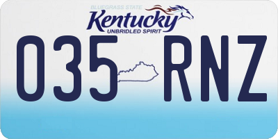 KY license plate 035RNZ