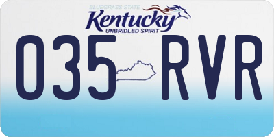 KY license plate 035RVR