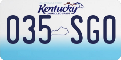 KY license plate 035SGO