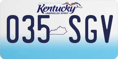 KY license plate 035SGV