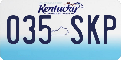 KY license plate 035SKP
