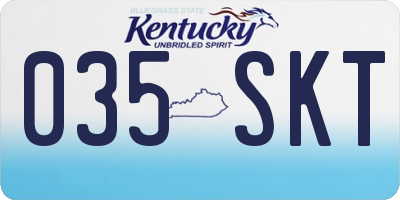 KY license plate 035SKT