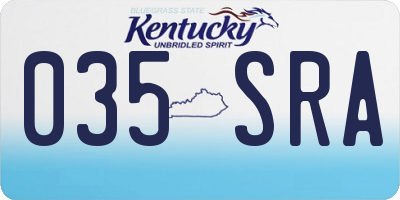 KY license plate 035SRA