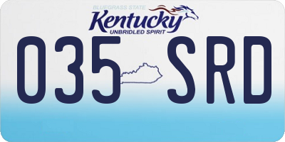 KY license plate 035SRD