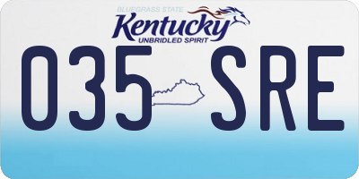 KY license plate 035SRE