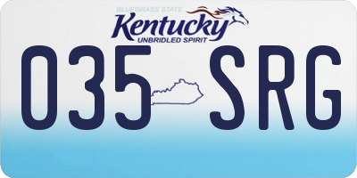 KY license plate 035SRG