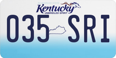 KY license plate 035SRI