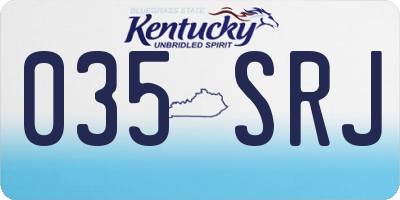 KY license plate 035SRJ