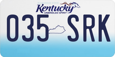 KY license plate 035SRK