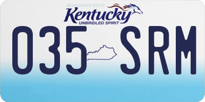 KY license plate 035SRM
