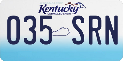 KY license plate 035SRN