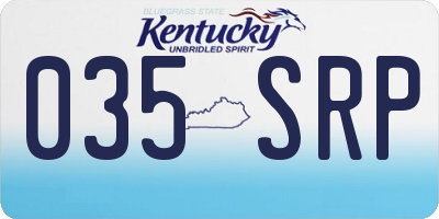 KY license plate 035SRP