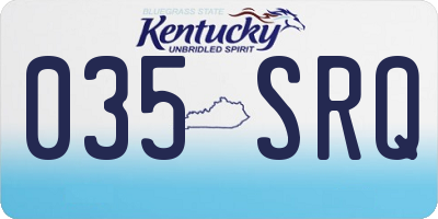 KY license plate 035SRQ