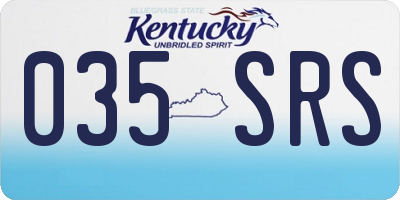KY license plate 035SRS