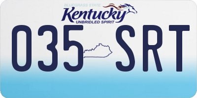 KY license plate 035SRT