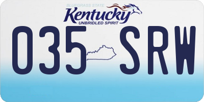 KY license plate 035SRW