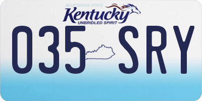 KY license plate 035SRY