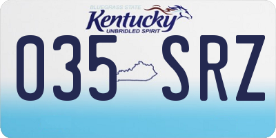KY license plate 035SRZ