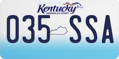 KY license plate 035SSA