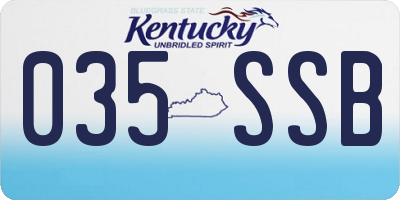 KY license plate 035SSB