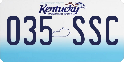 KY license plate 035SSC
