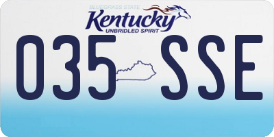 KY license plate 035SSE