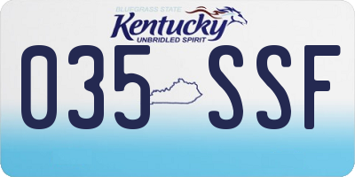 KY license plate 035SSF