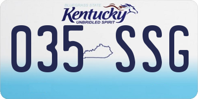 KY license plate 035SSG