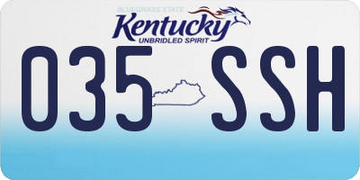 KY license plate 035SSH