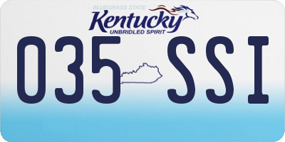 KY license plate 035SSI