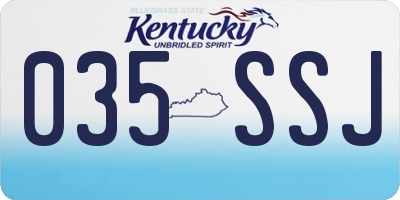 KY license plate 035SSJ