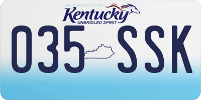 KY license plate 035SSK