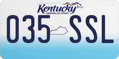 KY license plate 035SSL