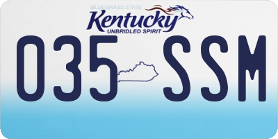 KY license plate 035SSM