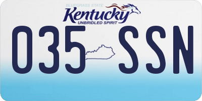 KY license plate 035SSN