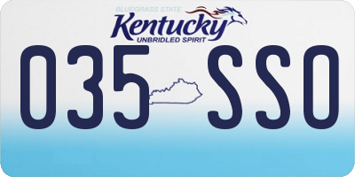 KY license plate 035SSO