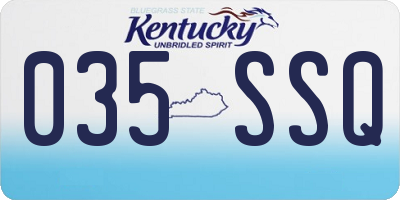 KY license plate 035SSQ